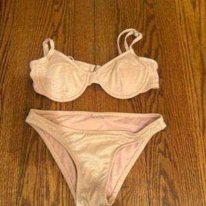 Pink sparkly bikini set